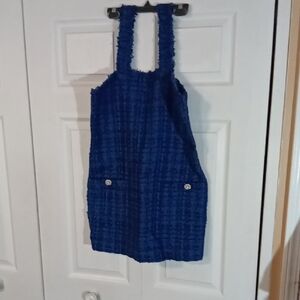 Zara Royal Blue Textured Mini Dress